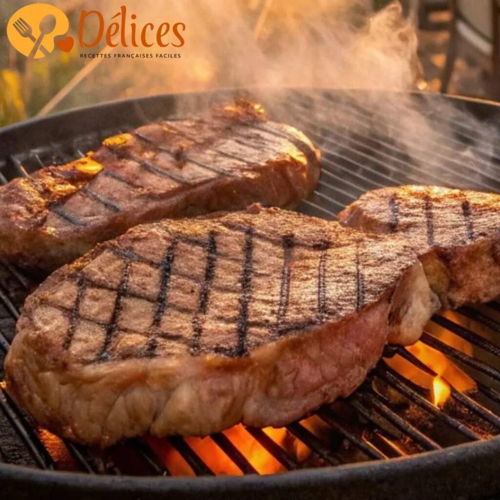 Gros plan sur un jarret de bœuf (osso buco) mijoté, avec son os central et garni de thym et de laurier, entouré de carottes et de céleri dans une cocotte en fonte émaillée. Image d'une recette de jarret de bœuf ultra fondant.