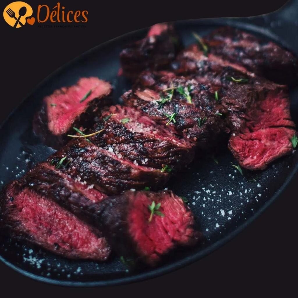 Gros plan sur un plat de joue de bœuf braisée aux carottes, les morceaux de viande sont brillants et recouverts d'une sauce brune épaisse.